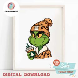 Grinch Boujee Merry Grinchmas Leopard SVG