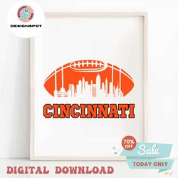 cincinnati bengals football skyline svg digital download