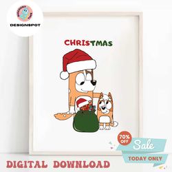 christmas chilli heeler and bingo svg