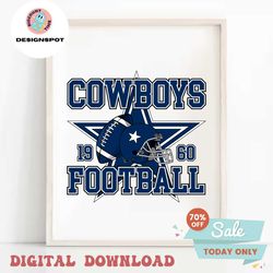 vintage cowboys football helmet svg digital download