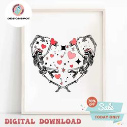 dancing skeleton valentines day svg