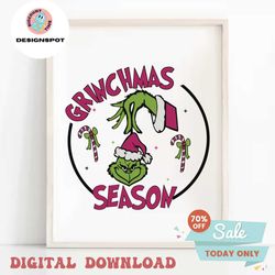 pink grinchmas season svg