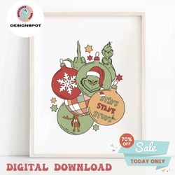 retro stink stank stunk grinch santa svg