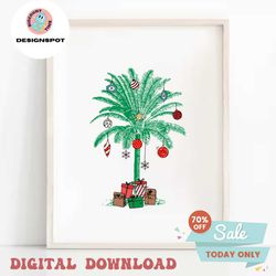 christmas palm tree beach aloha svg