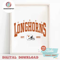 vintage texas longhorns 1893 football svg