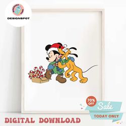 Disney Pluto And Mickey Christmas SVG