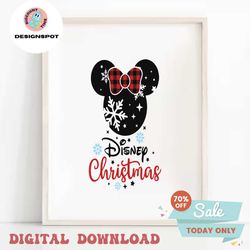 disney christmas plaid minnie head svg