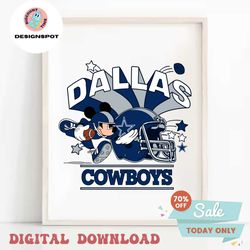 funny mickey mouse football dallas cowboys svg