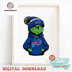 grinch wears buffalo bills clothes svg digital download