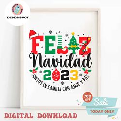 feliz navidad 2023 spanish christmas svg