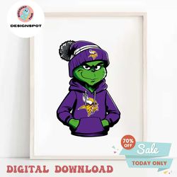 grinch wears minnesota vikings clothes svg