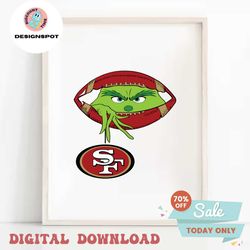 grinch hold san francisco 49ers logo football svg