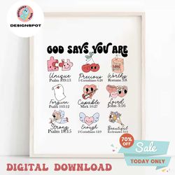 god says you are valentine png, jesus valentine png, valentine doodle png, christian valentine png, valentine bible vers