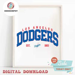 los angeles dodgers 1883 svg digital download