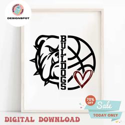 bulldogs basketball svg bulldog mom love heart t shirt baller design mascot tailgate mom shirt lady ballers cricut cut