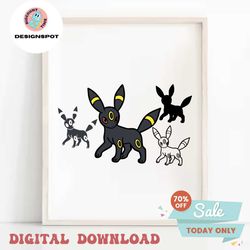 poke umbreon layered svg cricut cut file silhouette cameo instant digital download decal vector clipart sticker svg png