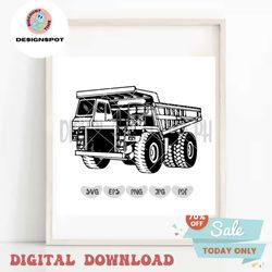 mining dump truck svg | dump truck svg | dump truck clipart | dump truck stencil | heavy equipment| trucker driver dad s