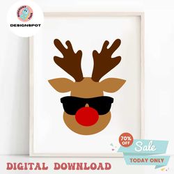 cool rudolph svg, red nose reindeer sunglasses svg, cute baby christmas shirt svg, rudolph aviators svg, boy, girl, kids