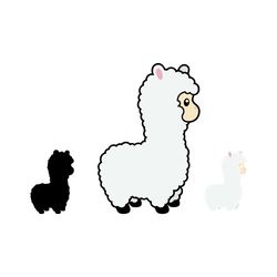 cute llama svg png dxf. whole image & cut files. cricut silhouette. baby llama png. baby llama clipart. baby llama dxf fluffy llama download