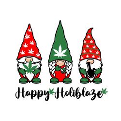 Happy Holiblaze Svg | Stoner Christmas Svg | Cannabis Gnome | Christmas Marijuana Svg | Gnome High Svg | Weed Svg | Gnom