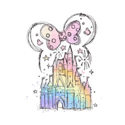 magic kingdom watercolor minnie castle png download design