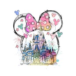 magic kingdom watercolor minnie castle png download