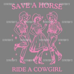 vintage lesbian save a horse ride a cowgirl svg