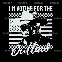 im voting for the outlaw president trump svg