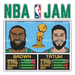 nba jam brown and tatum nba finals svg digital download files