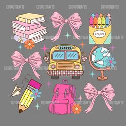 back to school coquette png digital design download