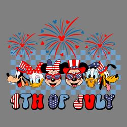 checkered disney mickey and friends 4th of july svg