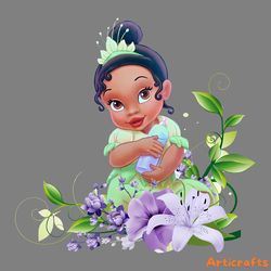 baby tiana png clipart instant digital download