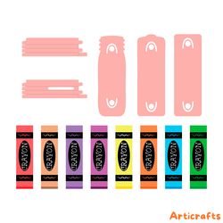 crayon glitter pen wraps svg digital download files