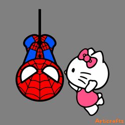 spider-man kissing kitty svg digital download files