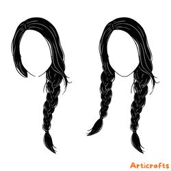 hair braided svg, braids set svg, woman hair braid svg, braided hair svg, woman braided ha