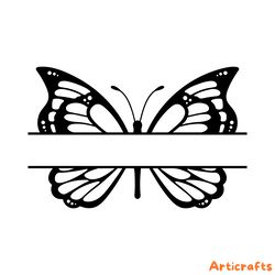 butterfly split monogram svg digital download files