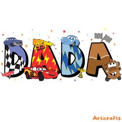 retro dada disney pixar cars png digital download files