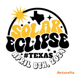 retro solar eclipse texas april 2024 svg