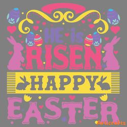 he is risen happy easter egg bunny svg digital download files