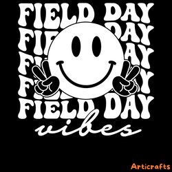 retro field day vibes smiley face png digital download files