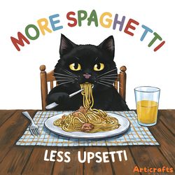 retro more spaghetti less upsetti black cat png