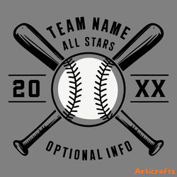 custom all stars softball baseball team stitching svg