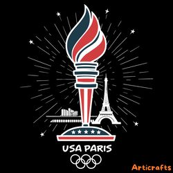 red white and blue olympics usa paris svg