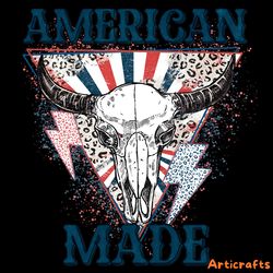 american made 4th of july bull skull png