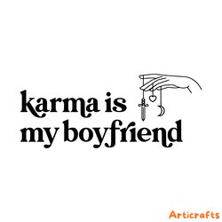 karma is my boyfriend - hand dangling sword heart moon