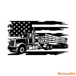 us flag logging truck svg truck illustration - logging shirts