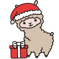 christmas llama svg, kawaii christmas svg, cute christmas llama svg, kawaii christmas clipart, digital download (2)