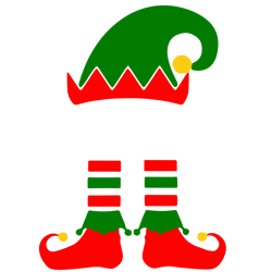 elf monogram svg, christmas svg, vector christmas svg, elf clipart, santa svg, elf christmas svg, hat feet for cricut