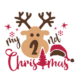 my 2nd christmas svg, reindeer svg, baby second christmas svg, baby xmas svg, christmas baby svg, instant download (1)