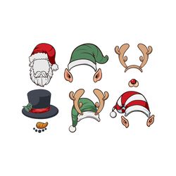 Christmas hat Svg bundle, Santa hat Svg, Snowman hat Svg, Reindeer hat Svg, Merry Christmas Svg, Holidays Svg